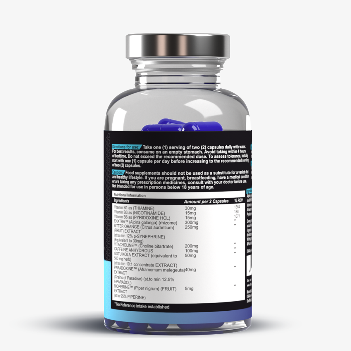 DNA Lean Thermo-XY Fat Burner For Men Nutritional Information